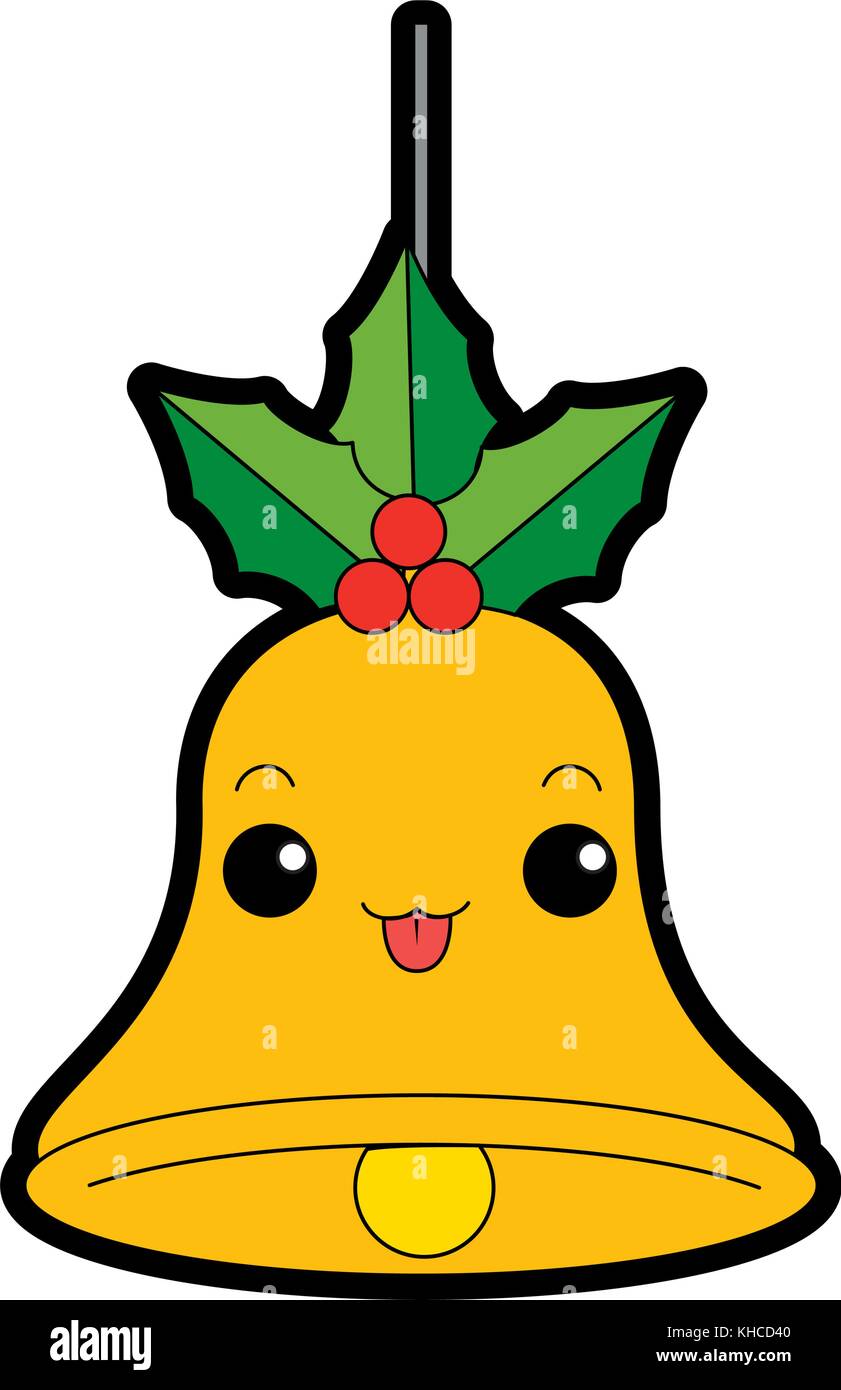 Campana de navidad kawaii ilustración Vectorial character design Imagen  Vector de stock - Alamy