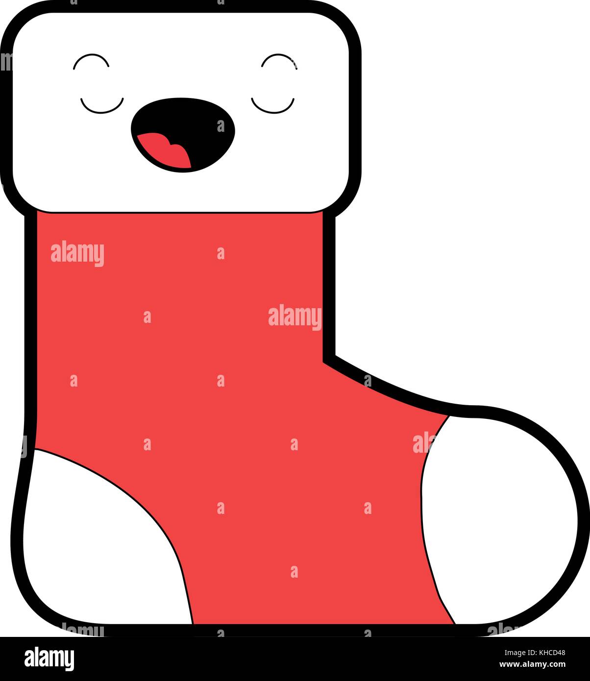 Calcetin De Navidad Kawaii Ilustracion Vectorial Character Design Imagen Vector De Stock Alamy