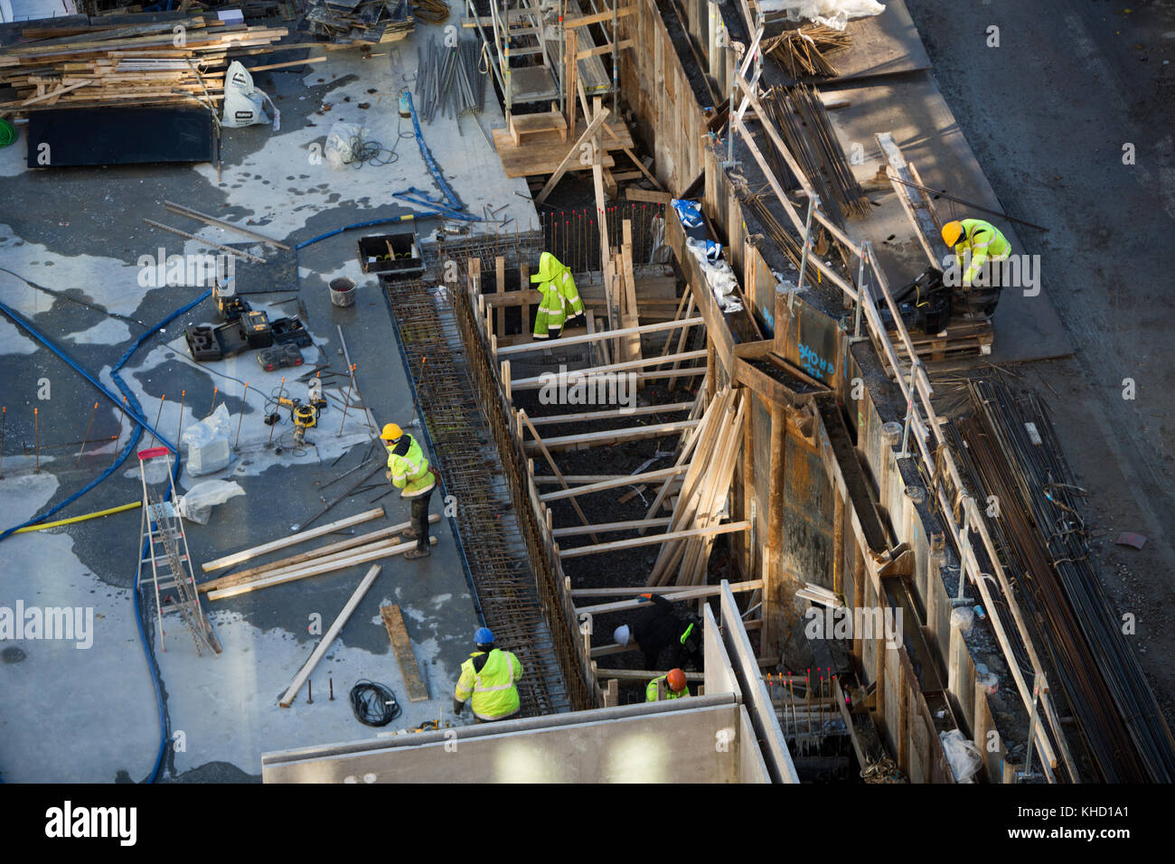 Lugar de trabajo de construcción, Sundbyberg, Suecia. Foto de stock