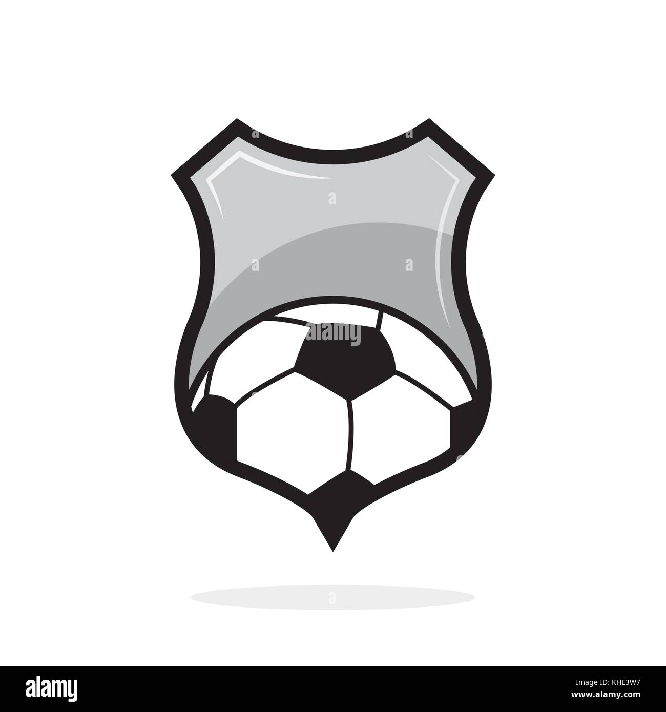 Escudo de fútbol. fútbol en una forma de cresta Imagen Vector de stock -  Alamy