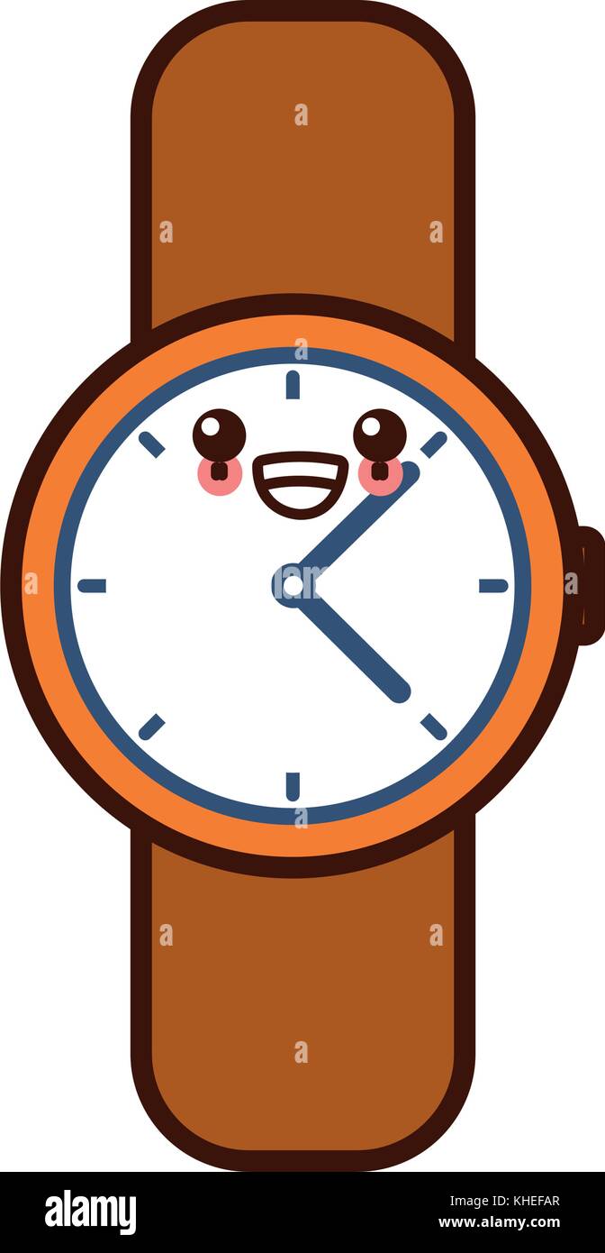 Reloj vintage accesorie cute kawaii cartoon Imagen Vector de stock - Alamy