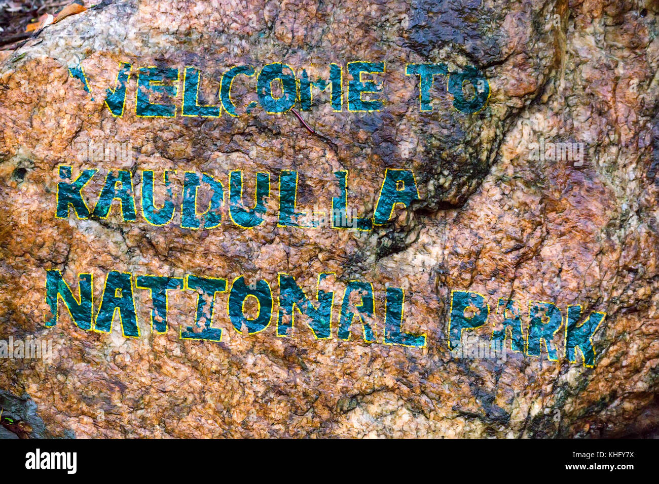 Nota de entrada en el parque nacional de kaudulla, Sri Lanka Foto de stock