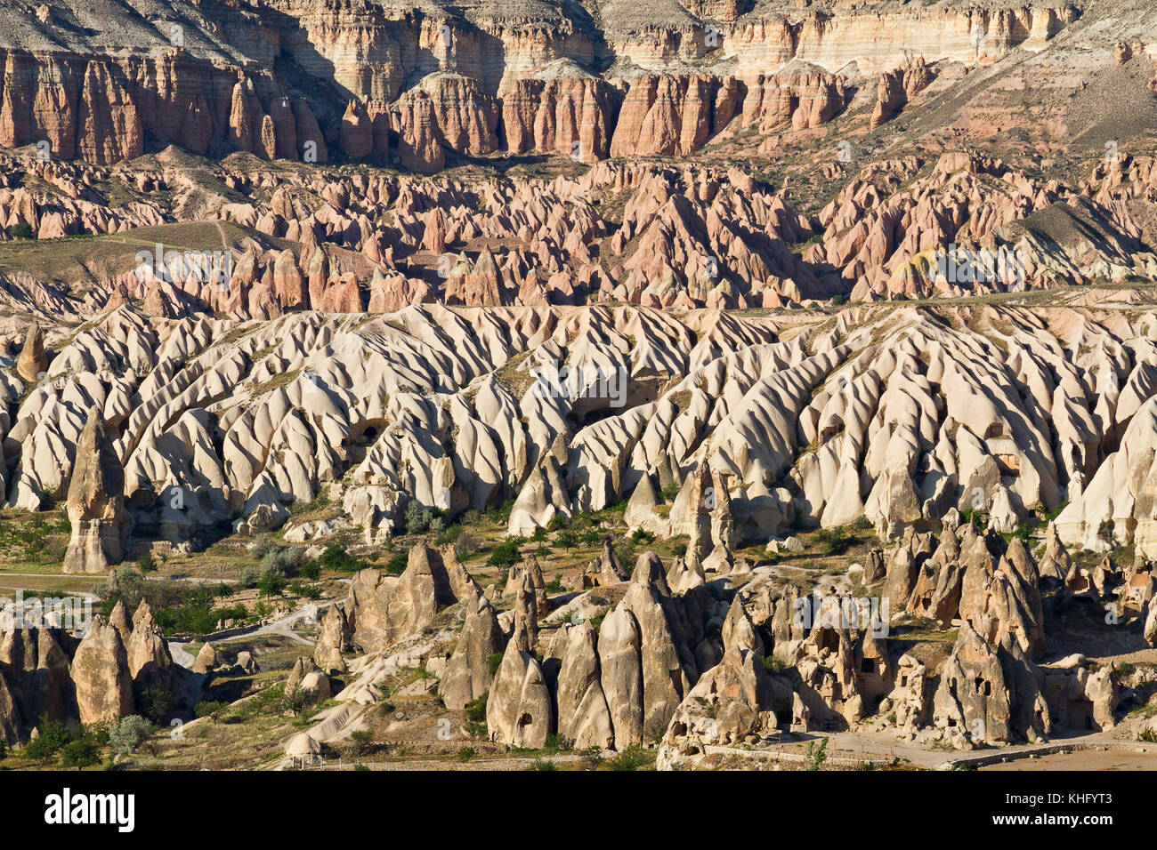 Terrenos extremos de Capadocia, en Turquía. Foto de stock