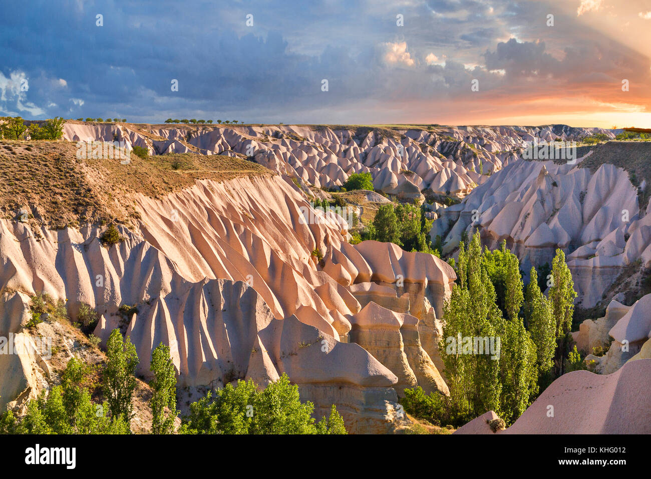 Terrenos extremos de Capadocia, en Turquía. Foto de stock