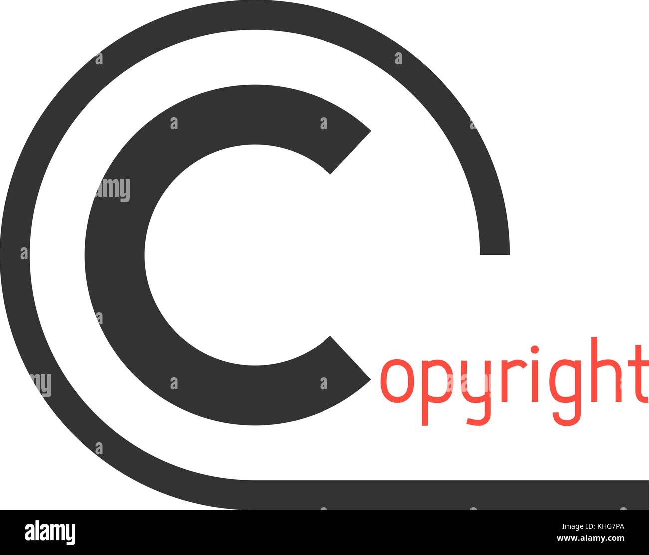 Negro simple símbolo de copyright Ilustración del Vector