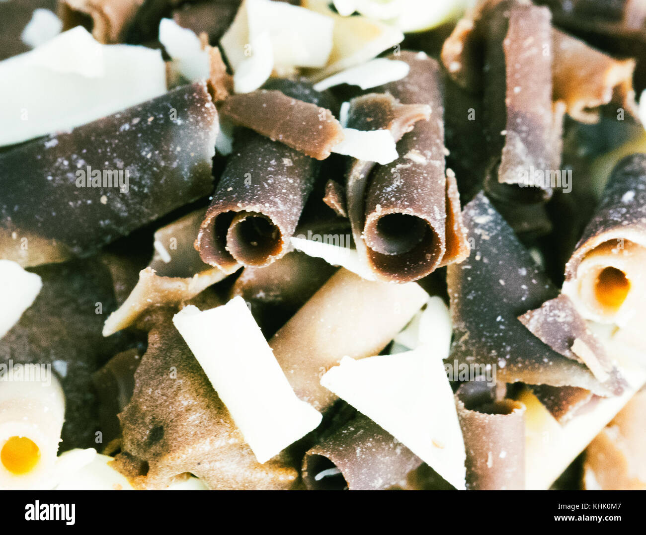 Mezcla de chocolate macro spinkles cerrar Foto de stock