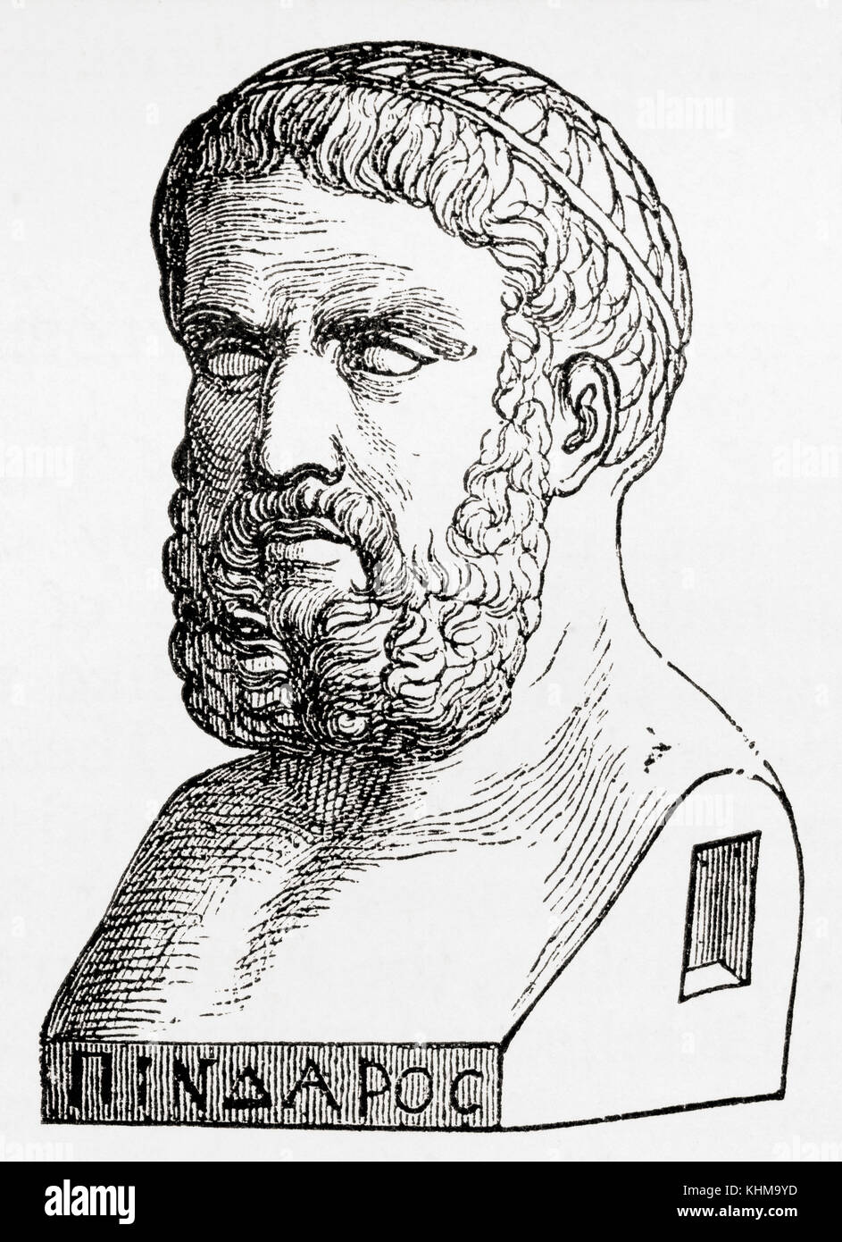 Píndaro, c. 522 - c. 443 a.c. El griego antiguo poeta lírico de Ward y bloquear el ilustrado de la historia del mundo, publicado c.1882. Foto de stock