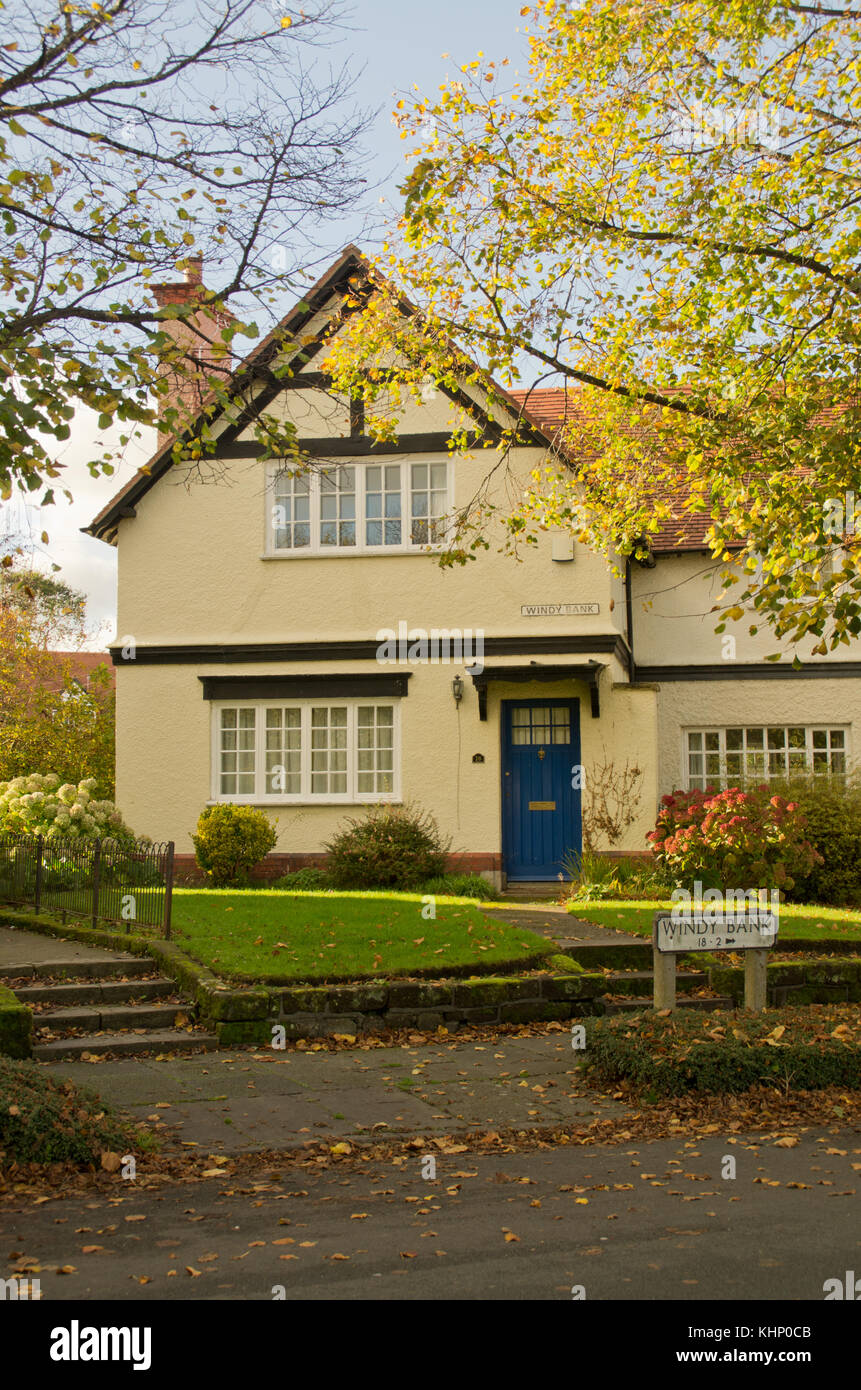 Port Sunlight aldea modelo La vivienda número 18 Banco de viento Foto de stock