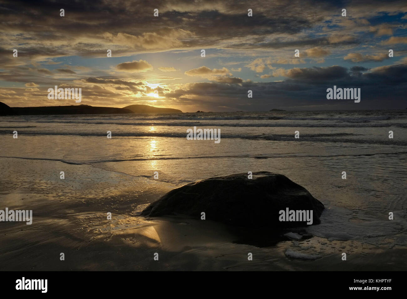 Whitesand Bay, West Wales, Reino Unido Foto de stock