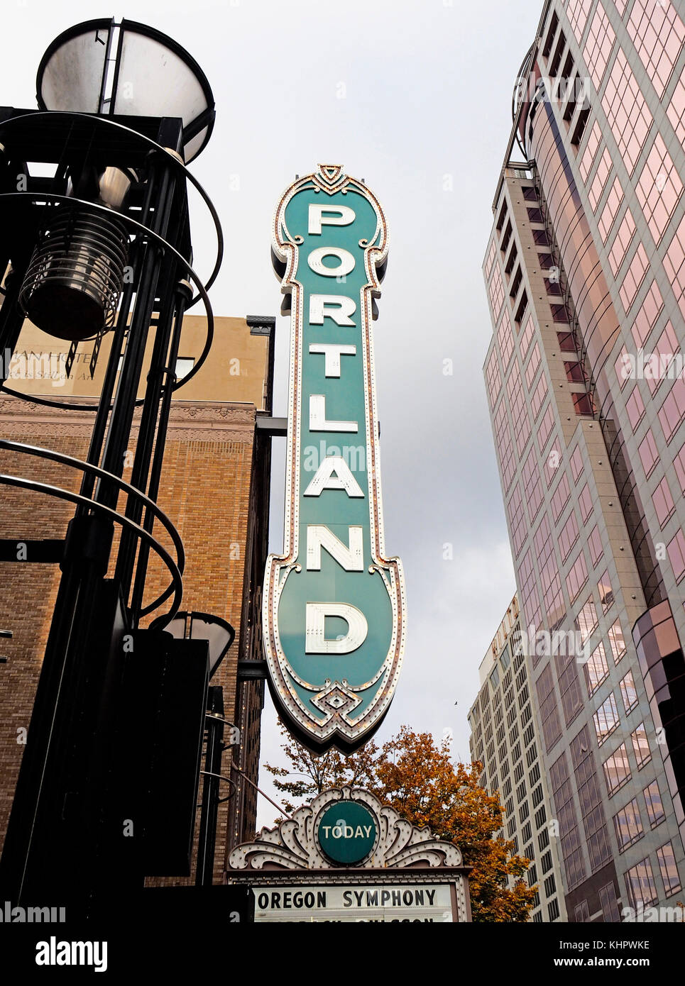 Marquesina de teatro del arlene schnitzer Concert Hall (portland Center for the Performing Arts) Foto de stock