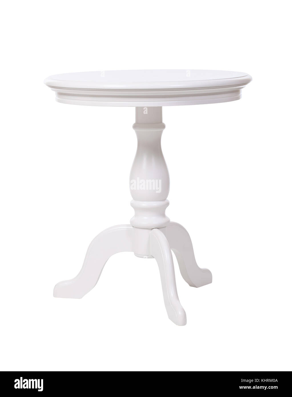 Elegante mesa de café aislado sobre blanco, con trazado de recorte Foto de stock