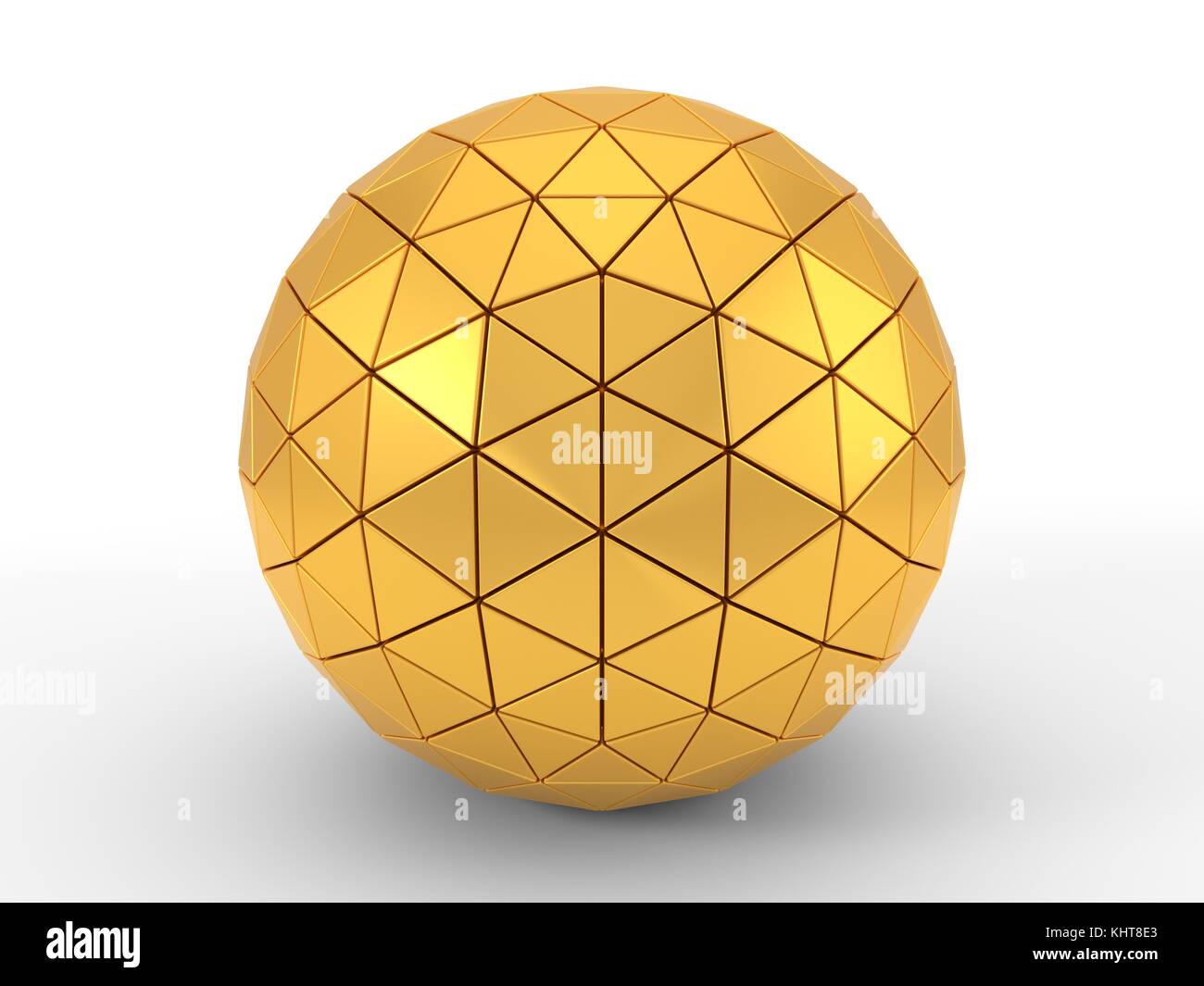 Esfera de oro chapado en triángulo. Ilustración 3d, apto para temas de  tecnología aislado en blanco Fotografía de stock - Alamy