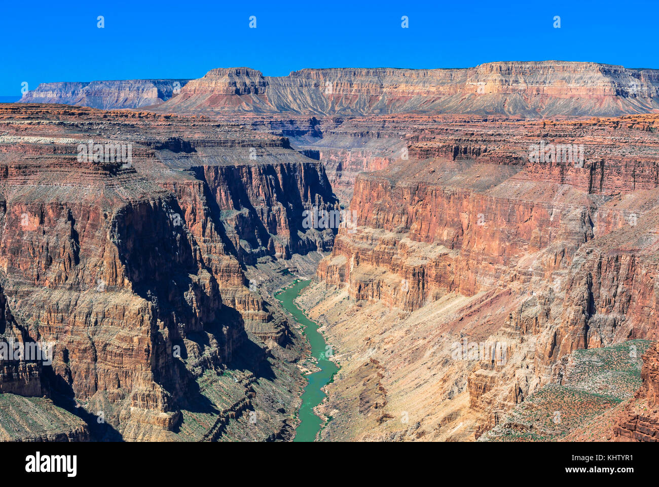 En el río Colorado Rapids fishtail área de parque nacional Grand Canyon, Arizona Foto de stock
