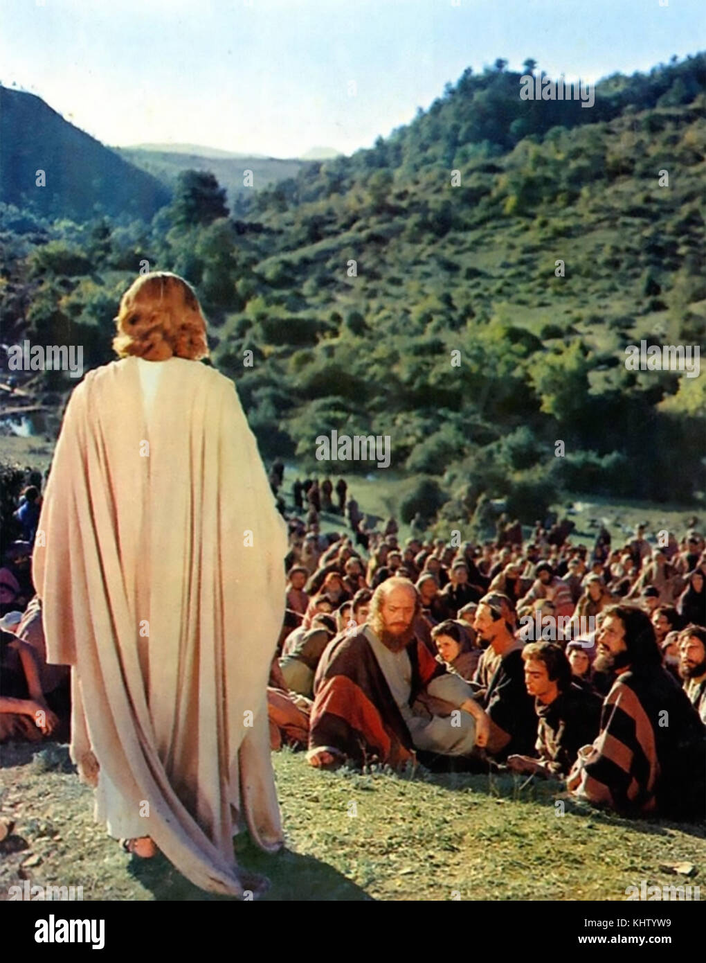 Ben-HUR 1959 película MGM con Claude Heater como Cristo entregando el Sermón del Monte Foto de stock