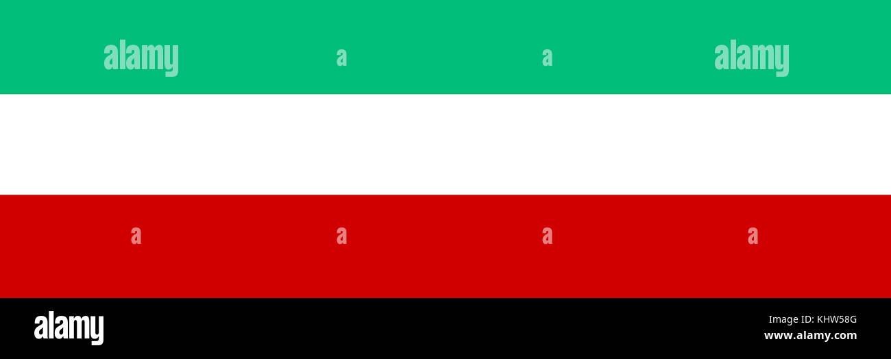 Ilustración representando la bandera nacional y comerciante de Persia (Irán). Fecha Siglo XX Foto de stock