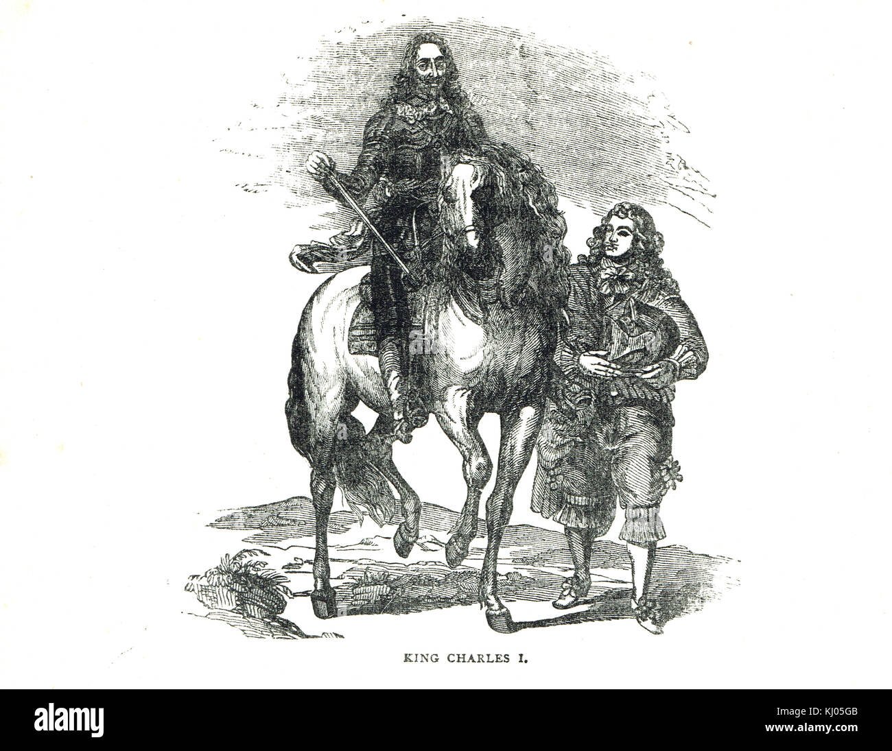 El rey Carlos I de Inglaterra a caballo Foto de stock