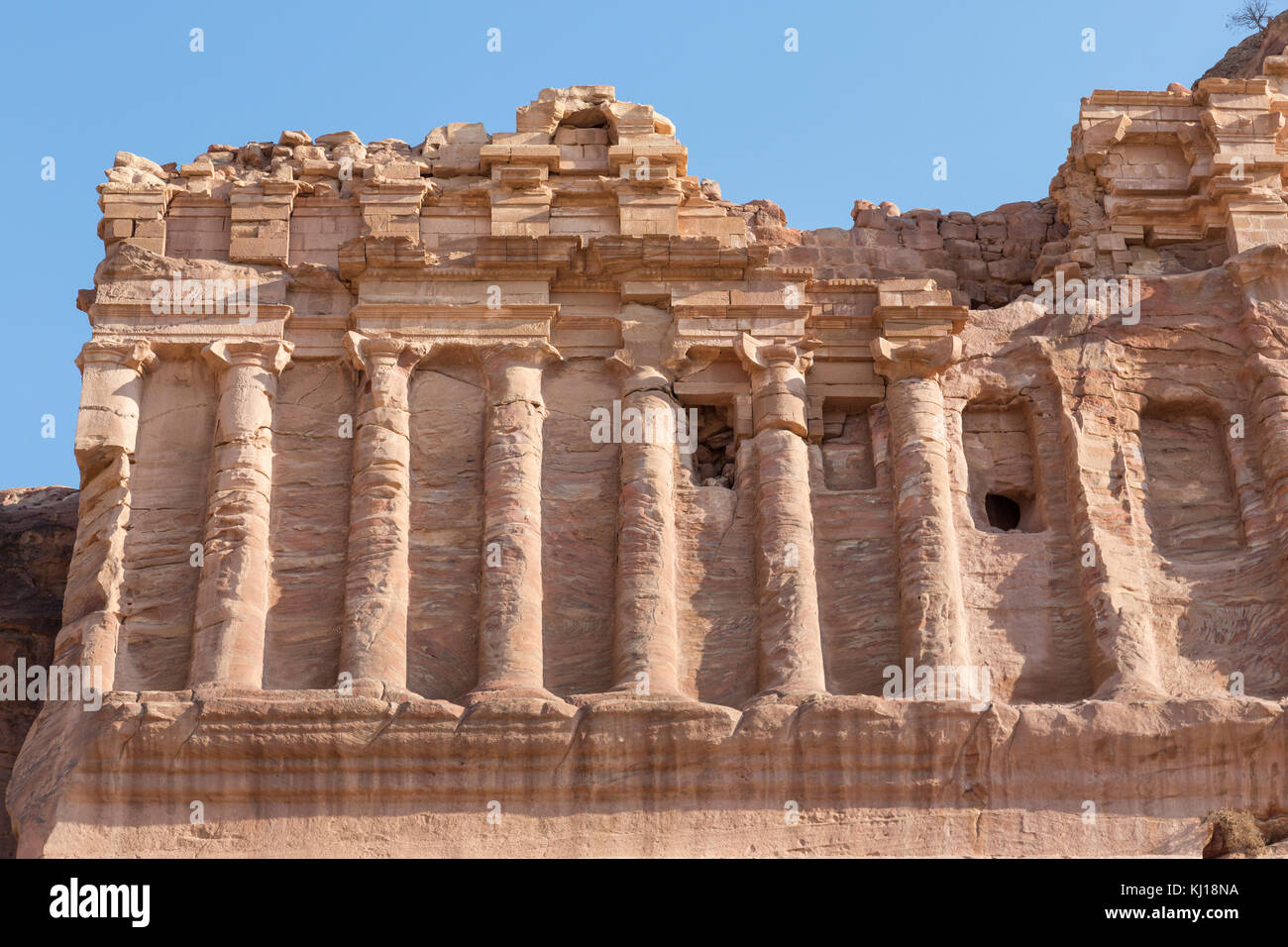 Tumbas reales en la antigua ciudad de Petra, Jordania Fotografía de