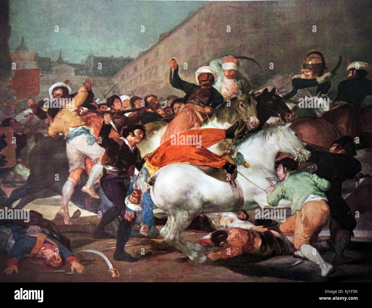 El 2 de mayo de 1808. La carga de los Mamelucos Óleo sobre lienzo, pintado por Francisco de Goya. 1746 - 1828. Pintor y grabador español romántico Foto de stock