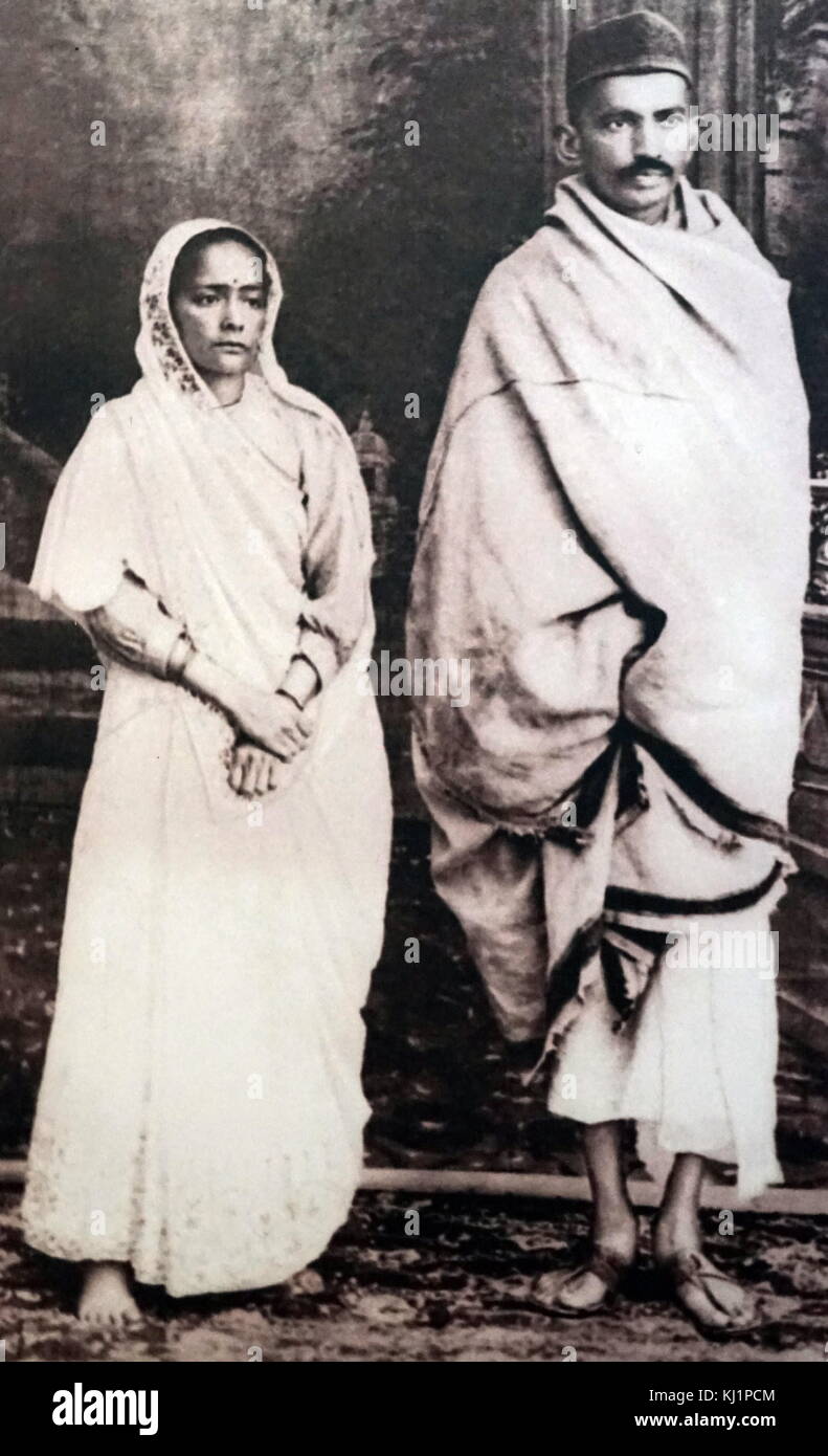 Mohandas Karamchand Gandhi, 1869 - 1948), destacada dirigente del movimiento independentista indio británico, gobernó la India. Foto de stock