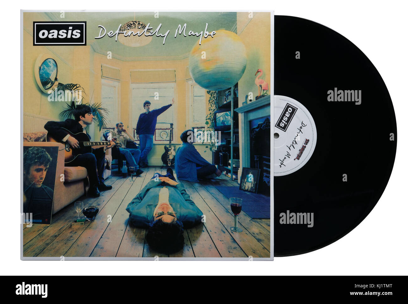 Definitely Maybe álbum de Oasis Foto de stock