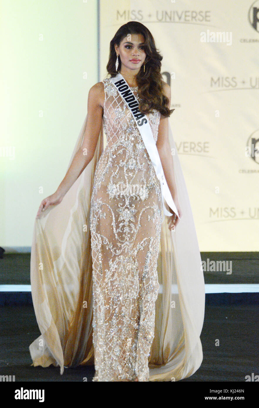 Las Vegas, Nevada, . 21 Nov, 2017. Miss Universo honduras abril tobia  vestido de noche Participa en la competición de la 66ª certamen de Miss  Universo el 20 de noviembre de 2017