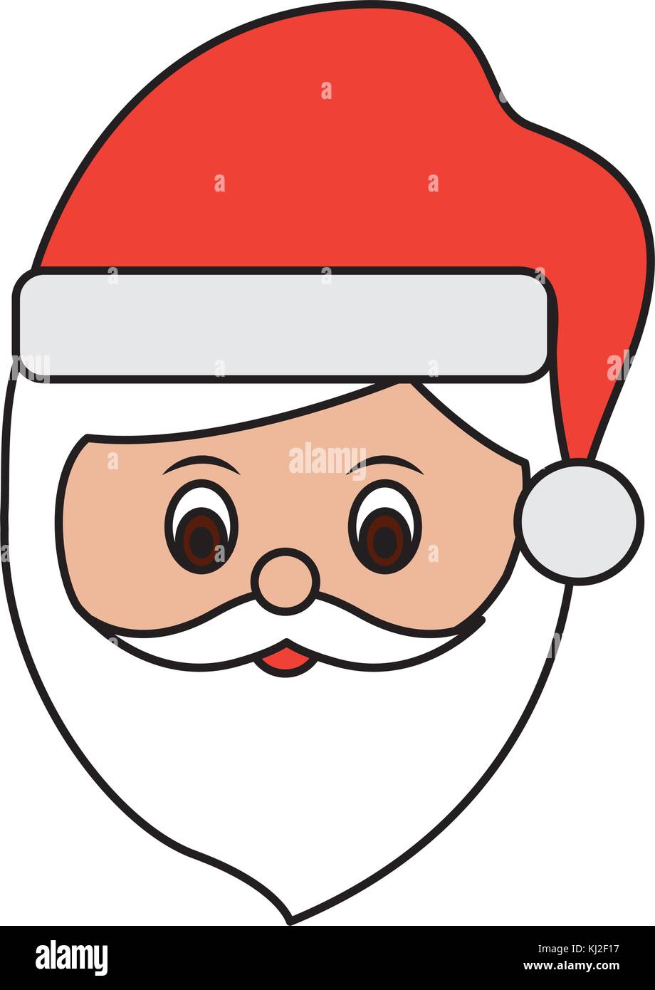 Santa Claus cara Navidad gracioso personaje de dibujos animados Imagen  Vector de stock - Alamy