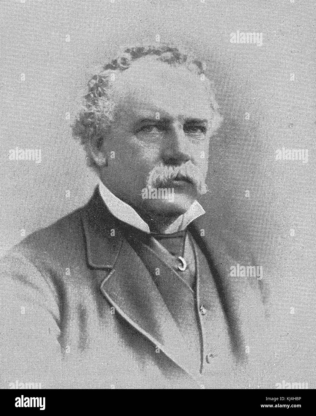 Un retrato fotográfico de George Henry boker, fue un poeta y dramaturgo que sirvió como embajador de Estados Unidos en Turquía y Rusia, 1880. A partir de la biblioteca pública de Nueva York. Foto de stock