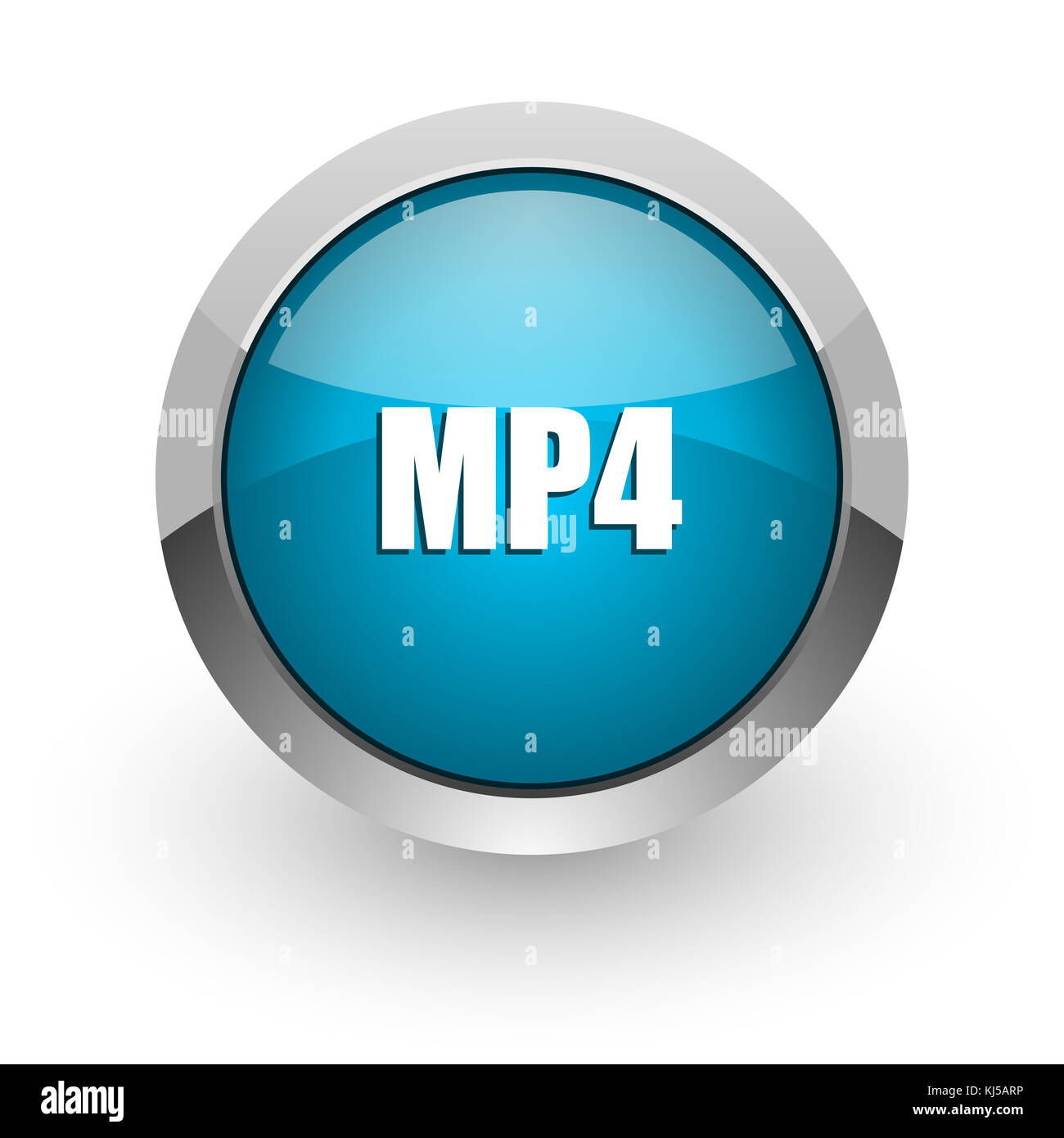 Mp4 azul metálico plateado cromado frontera web y teléfono móvil icono en  fondo blanco con sombra Fotografía de stock - Alamy