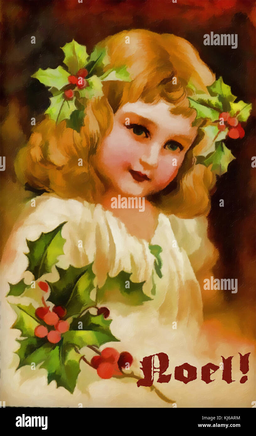 Acerca de tarjetas de Navidad 1890 Foto de stock