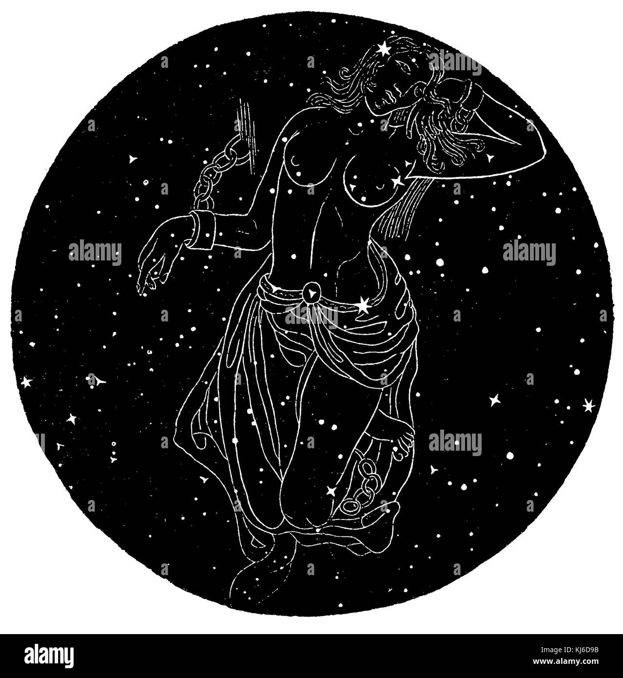 Constelación de Andrómeda (sternbild der andromeda) Foto de stock