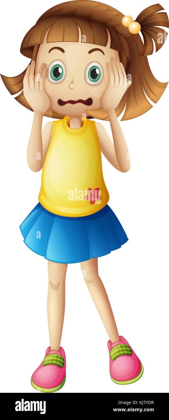 Ilustración de un joven con una cara de estrés sobre un fondo blanco Ilustración del Vector