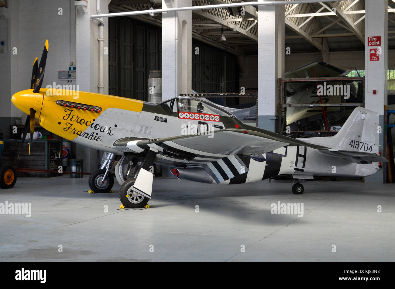 North American P-51D Mustang, Ferrocioius Frankie, USAAF marcas Duxford, Reino Unido. Foto de stock