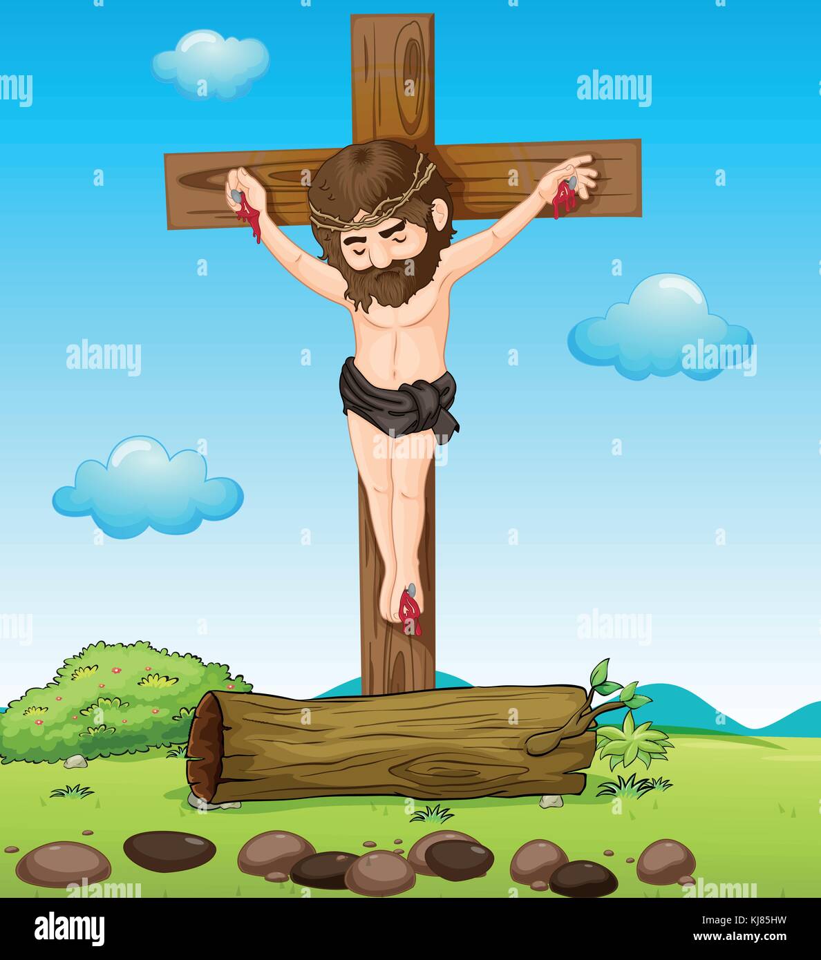 Ilustración de Jesucristo en la cruz Imagen Vector de stock - Alamy