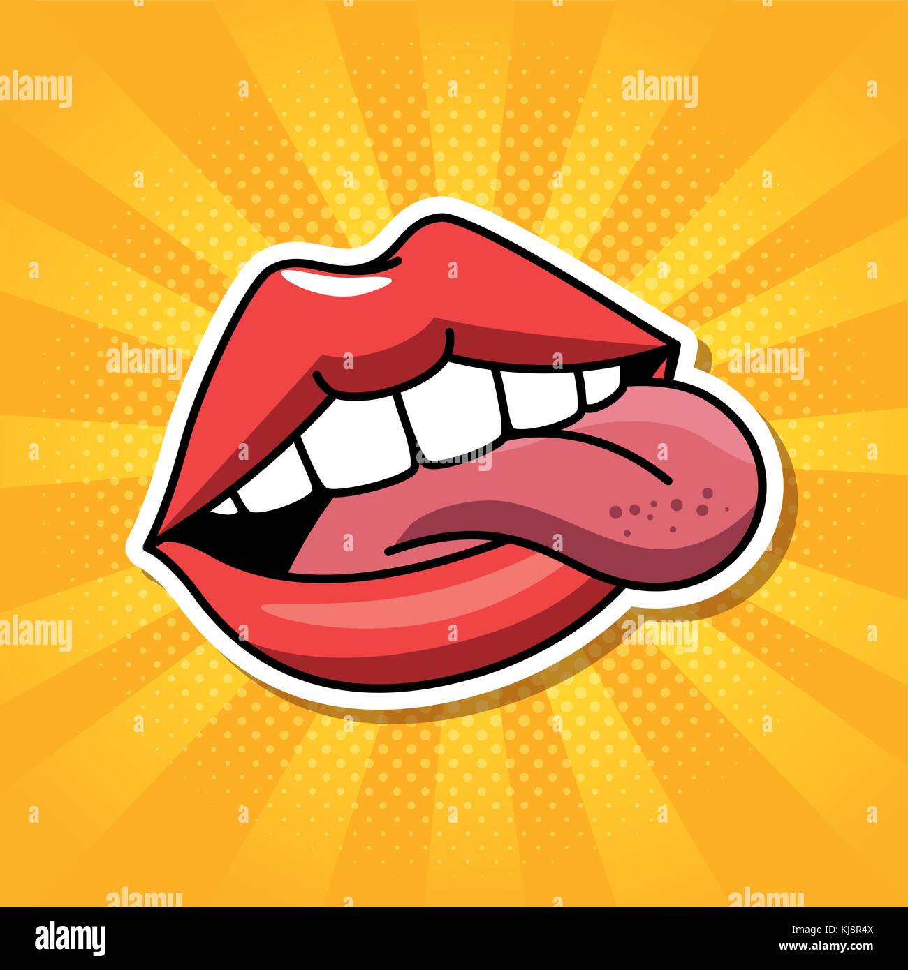 Icono de moda distintivos lipss Ilustración del Vector