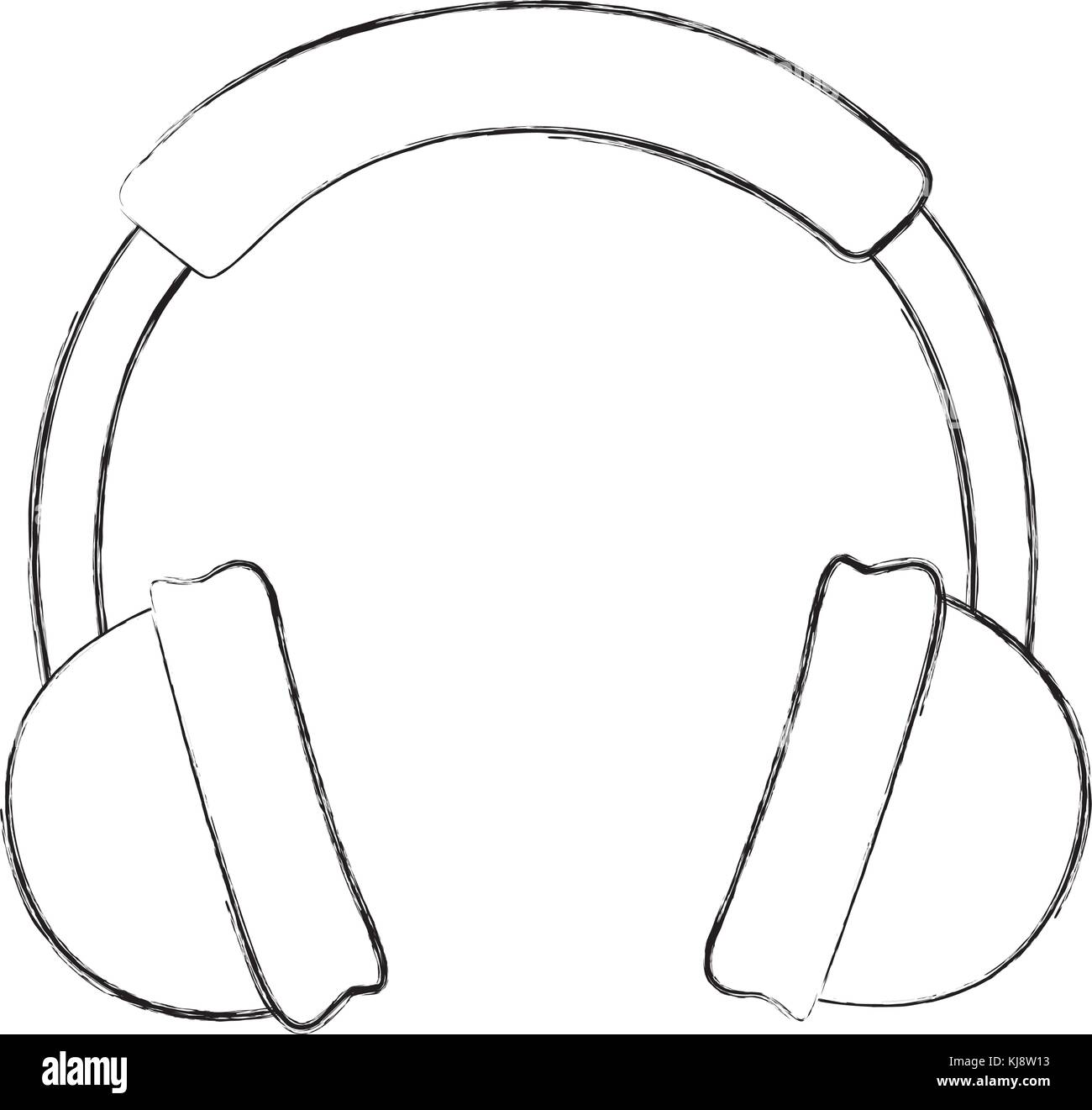 Boceto dibujar caricaturas de auriculares Imagen Vector de stock - Alamy