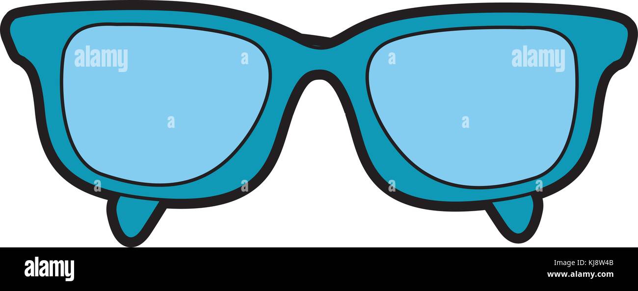 Cute dibujos animados gafas azules Imagen Vector de stock - Alamy