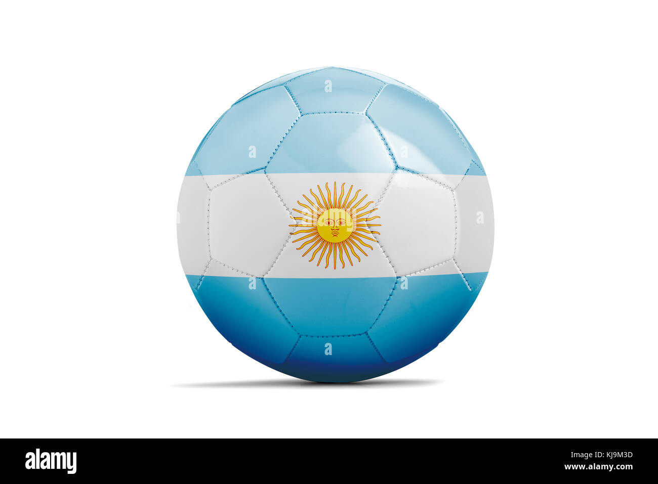 Pelota de fútbol con el equipo aislado, Rusia bandera argentina de 2018. Foto de stock