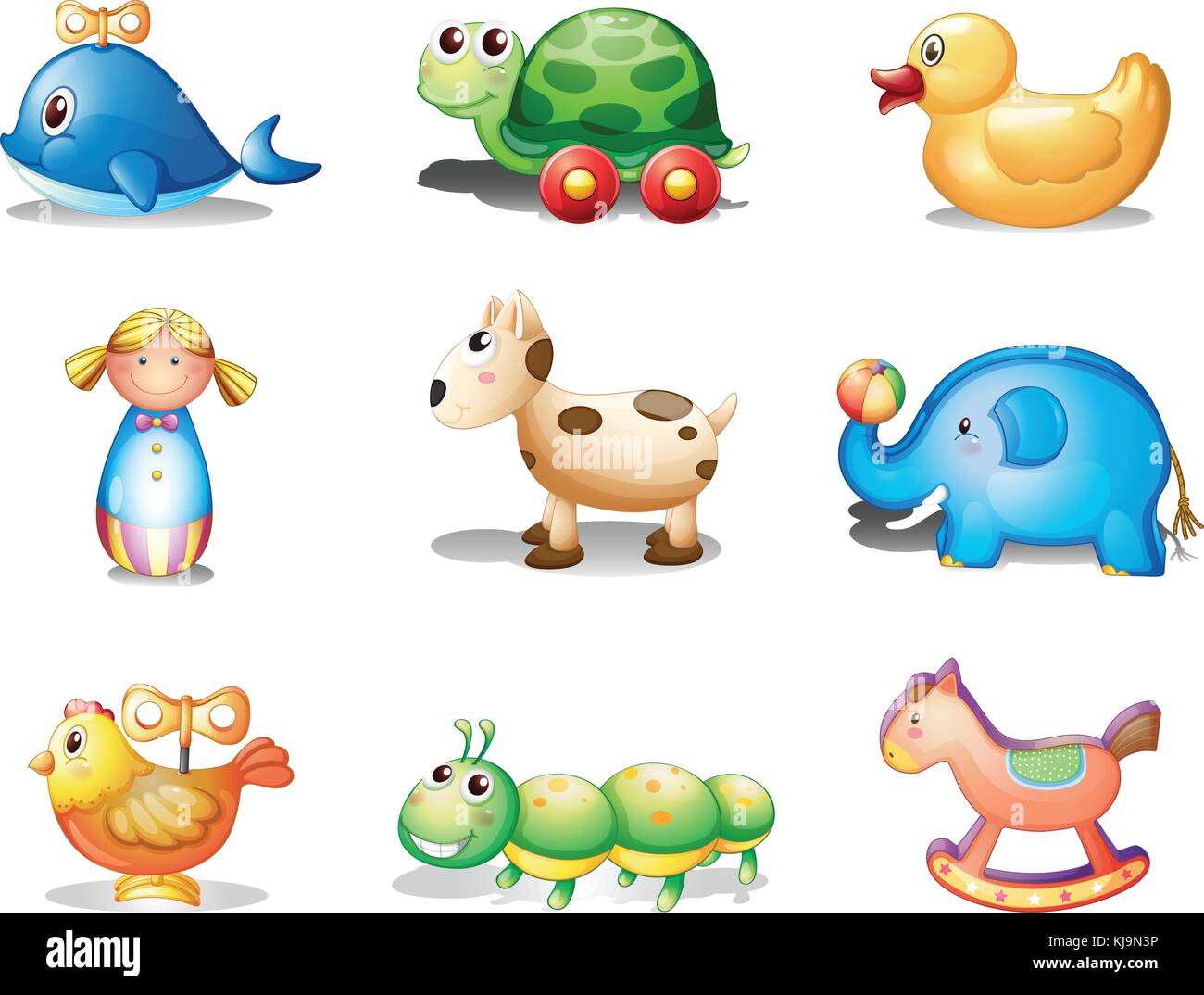 Brisa apetito Altitud Ilustración de los diferentes juguetes para niños sobre un fondo blanco  Imagen Vector de stock - Alamy