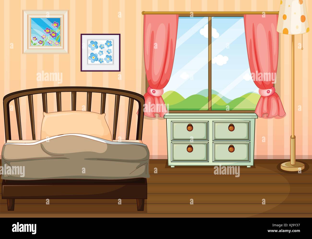 Ilustración de una habitación vacía Imagen Vector de stock - Alamy