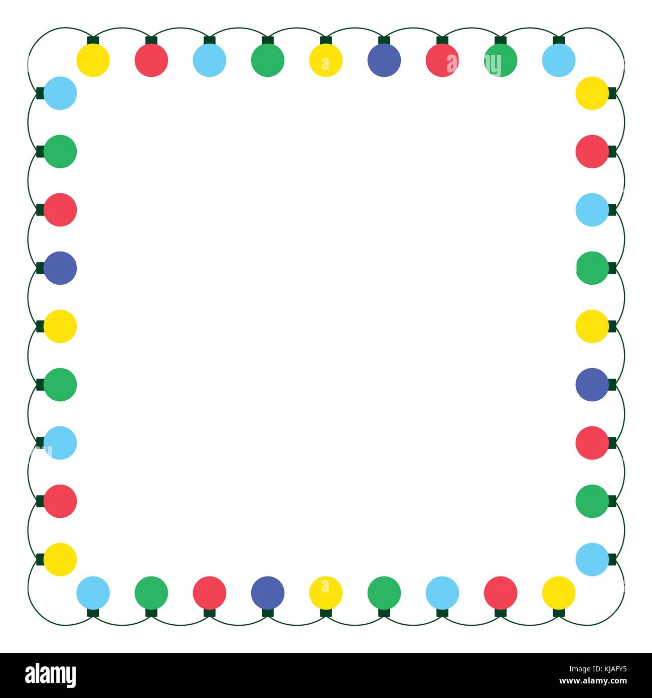 Bastidor de vectores de cadena de luces de Navidad de diversos colores - diseño plano Ilustración del Vector
