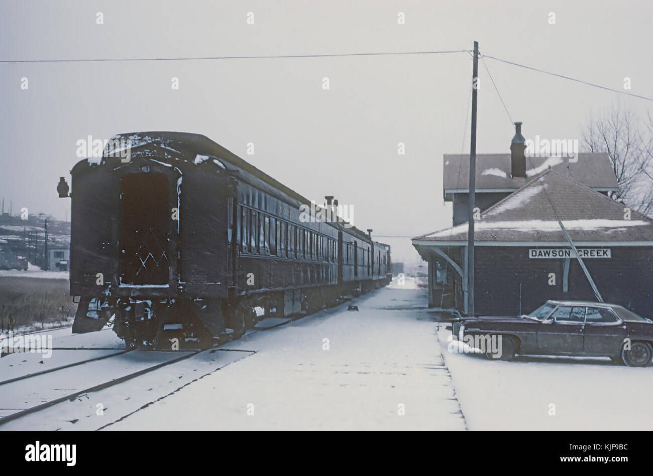 Northern Alberta 1 en tren de Dawson Creek, en noviembre de 1971 3 fotos (34981768955) Foto de stock