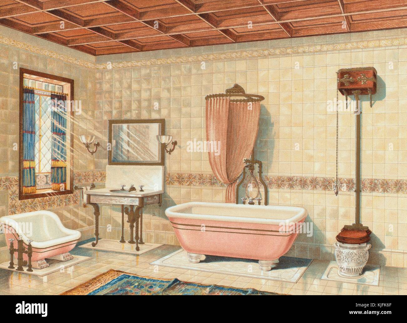Una ilustración de mott Iron Works 1884 catálogo, el cuarto de baño ... Una ilustración de mott Iron Works 1884 catálogo, el cuarto de baño ...