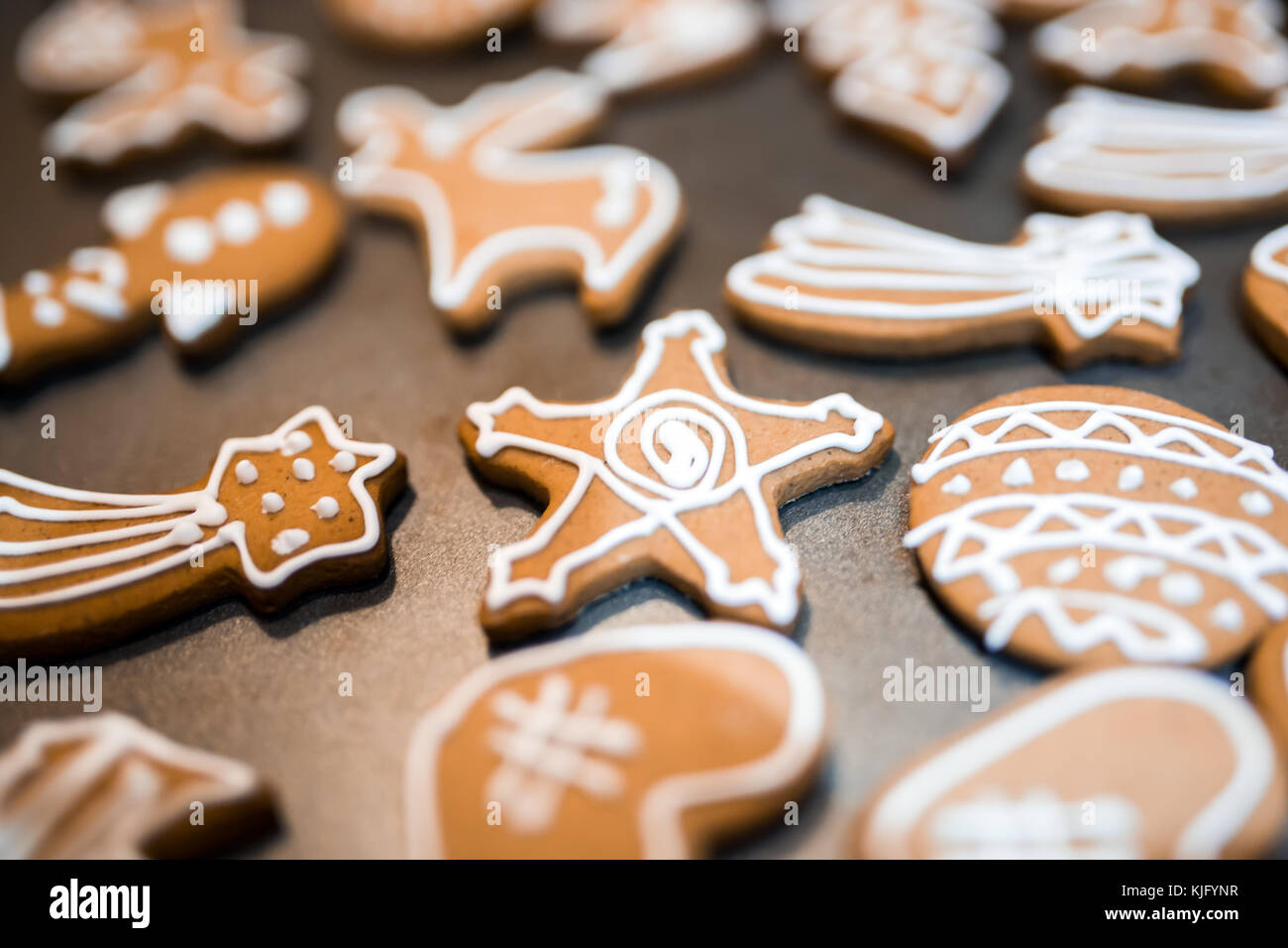Decorado gingerbread para la víspera de Navidad Foto de stock