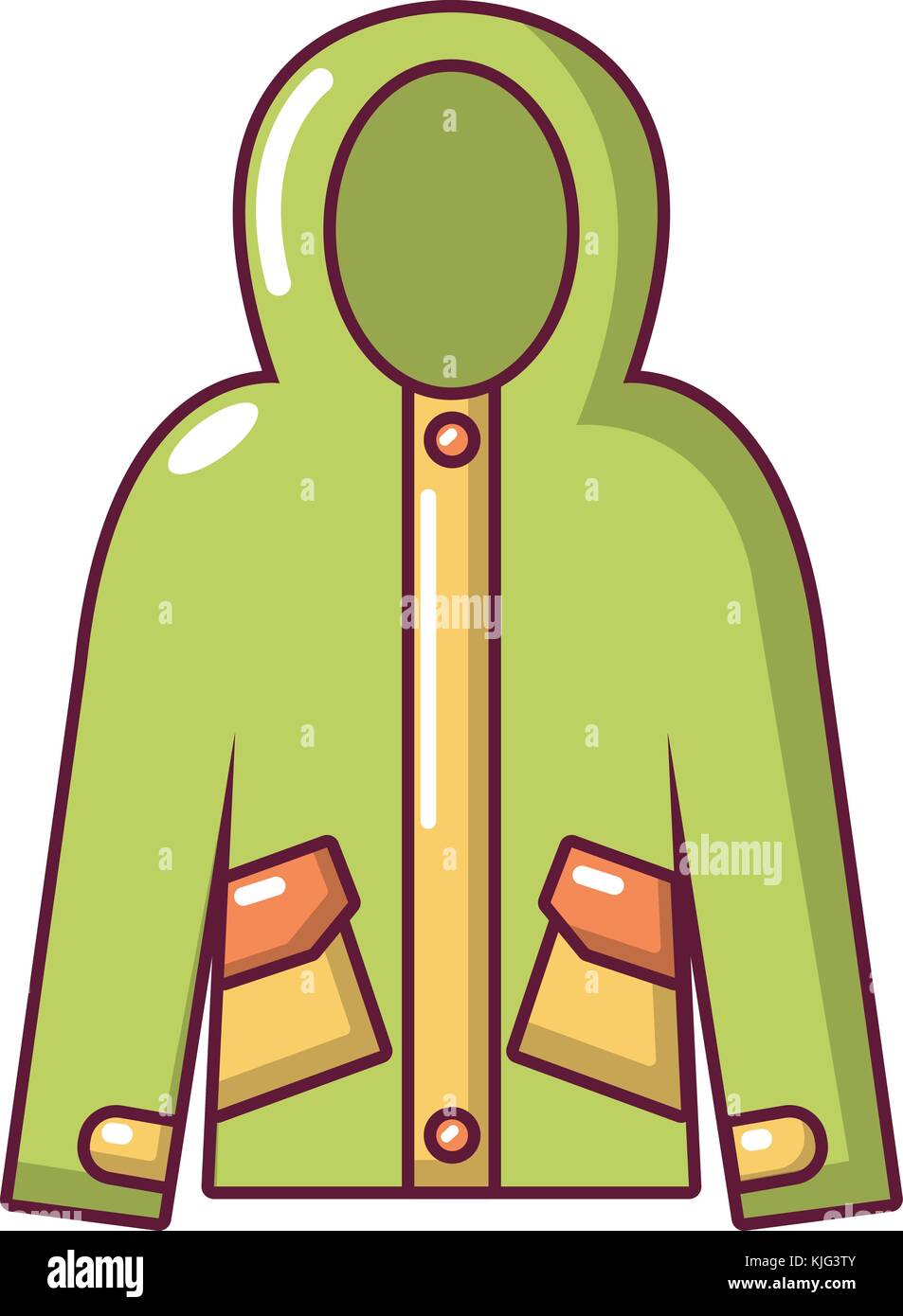 Chaqueta con capucha, icono de estilo de dibujos animados Imagen Vector de  stock - Alamy