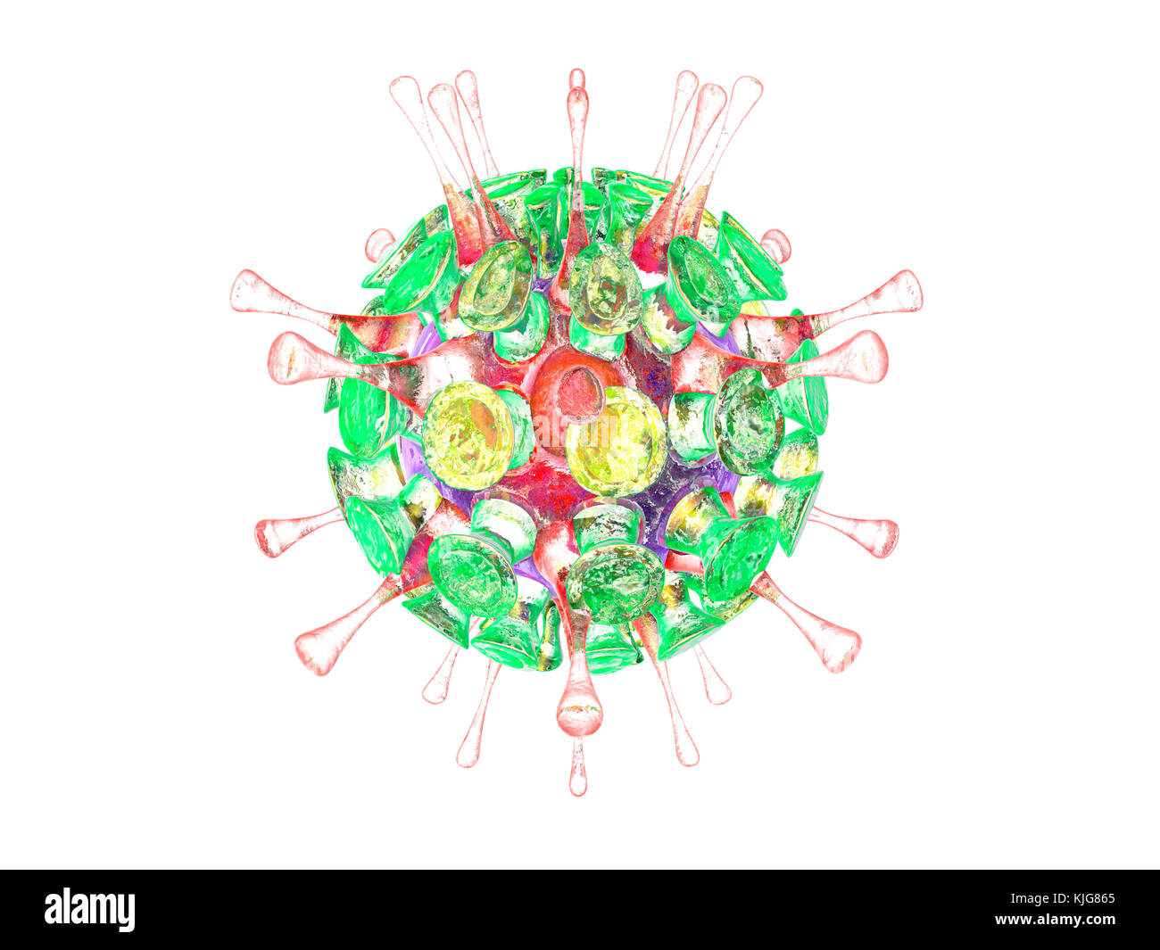 El virus de la influenza, 3D Rendering Foto de stock