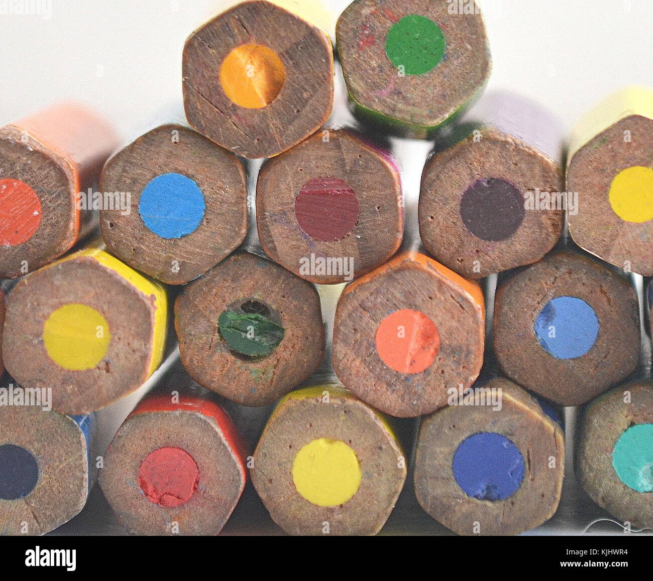Close-up de lápices de colores Foto de stock