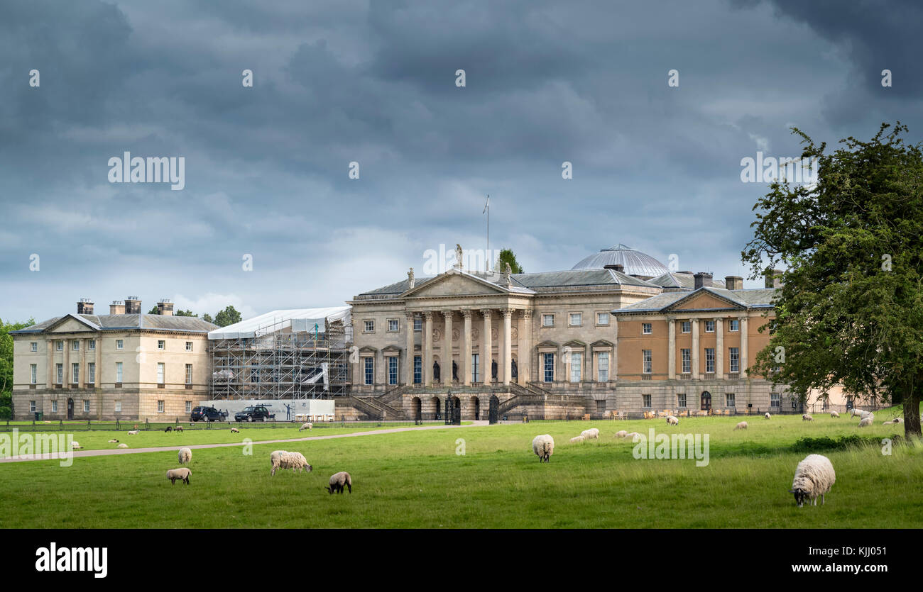 La fachada norte Kedleston Hall (1759) Derby Derbyshire, Reino Unido Foto de stock