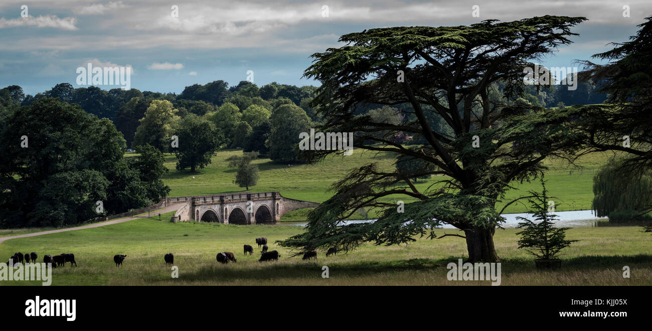 KEDLESTON HALL (1759) Derby Derbyshire, Reino Unido Foto de stock