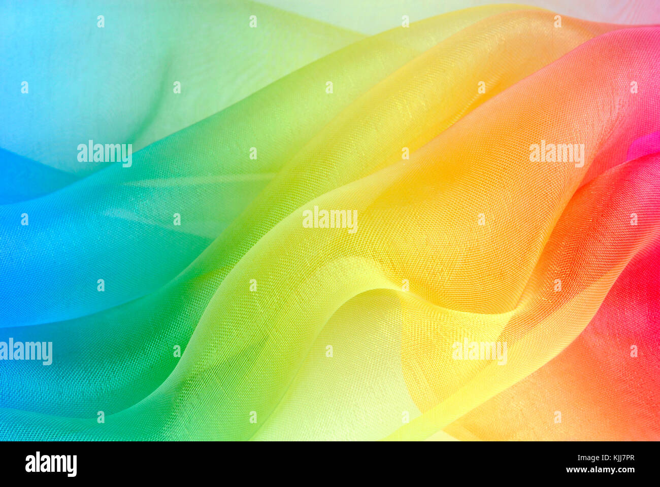 Organza tejido en los colores del arco iris Foto de stock