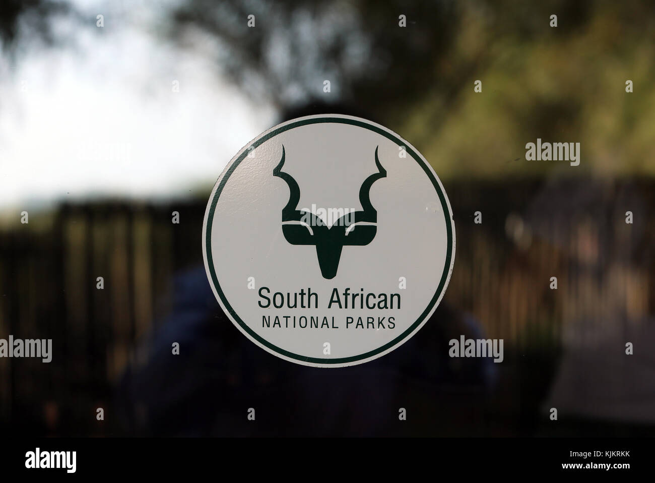 El Parque Nacional Kruger. Los parques nacionales sudafricanos logo. Sudáfrica. Foto de stock